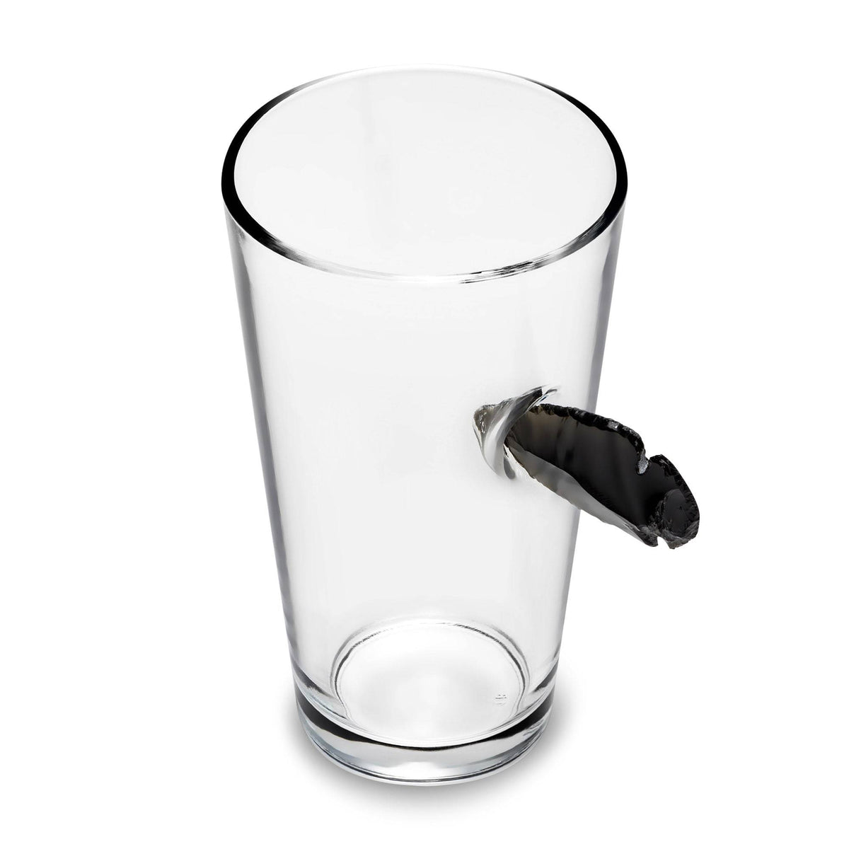 Custom Etched Obsidian Arrowhead Beer Glass, 16 Ounce Integrity Bottles