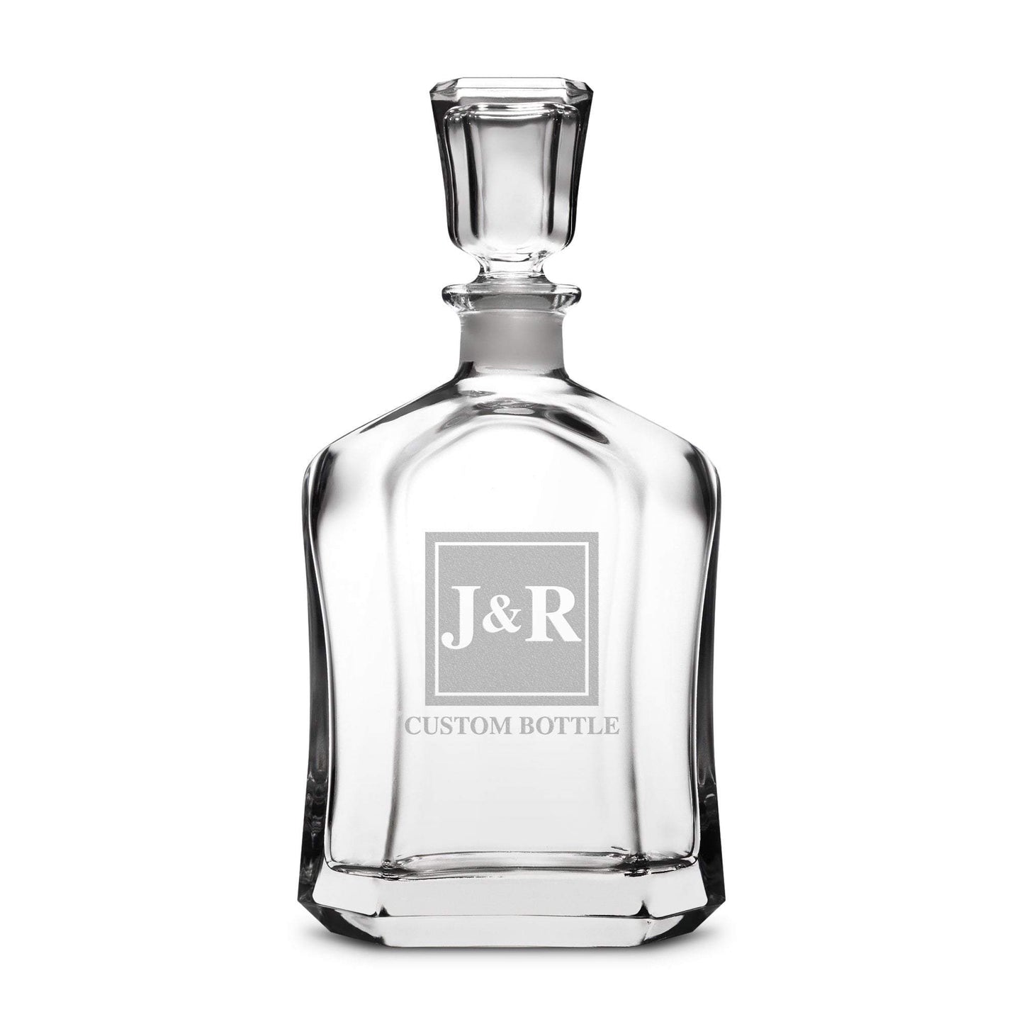 Custom Etched Refillable Capital Decanter, 750mL Integrity Bottles