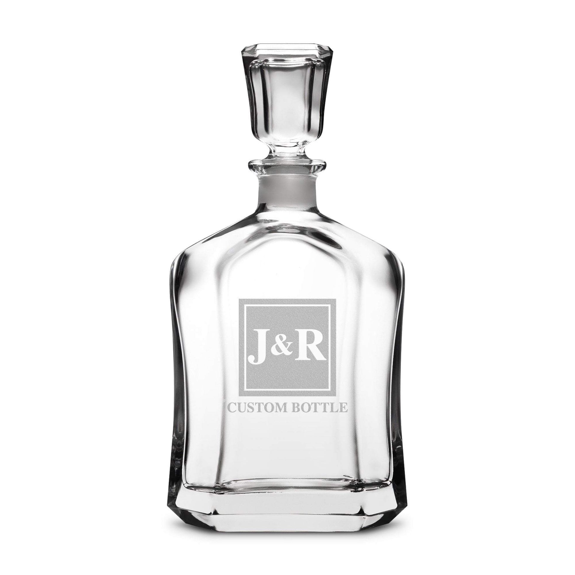Custom Etched Refillable Capital Decanter, 750mL Integrity Bottles