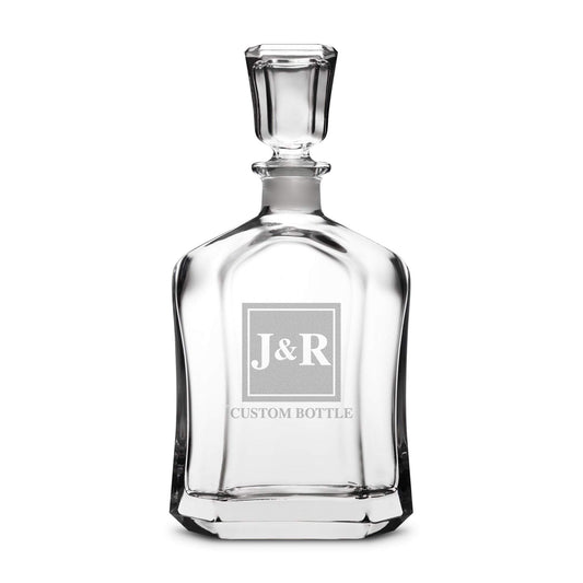 Custom Etched Refillable Capital Decanter, 750mL Integrity Bottles