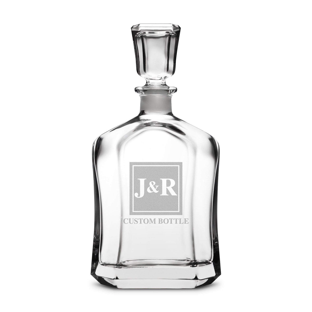 Custom Etched Refillable Capital Decanter, 750mL Integrity Bottles