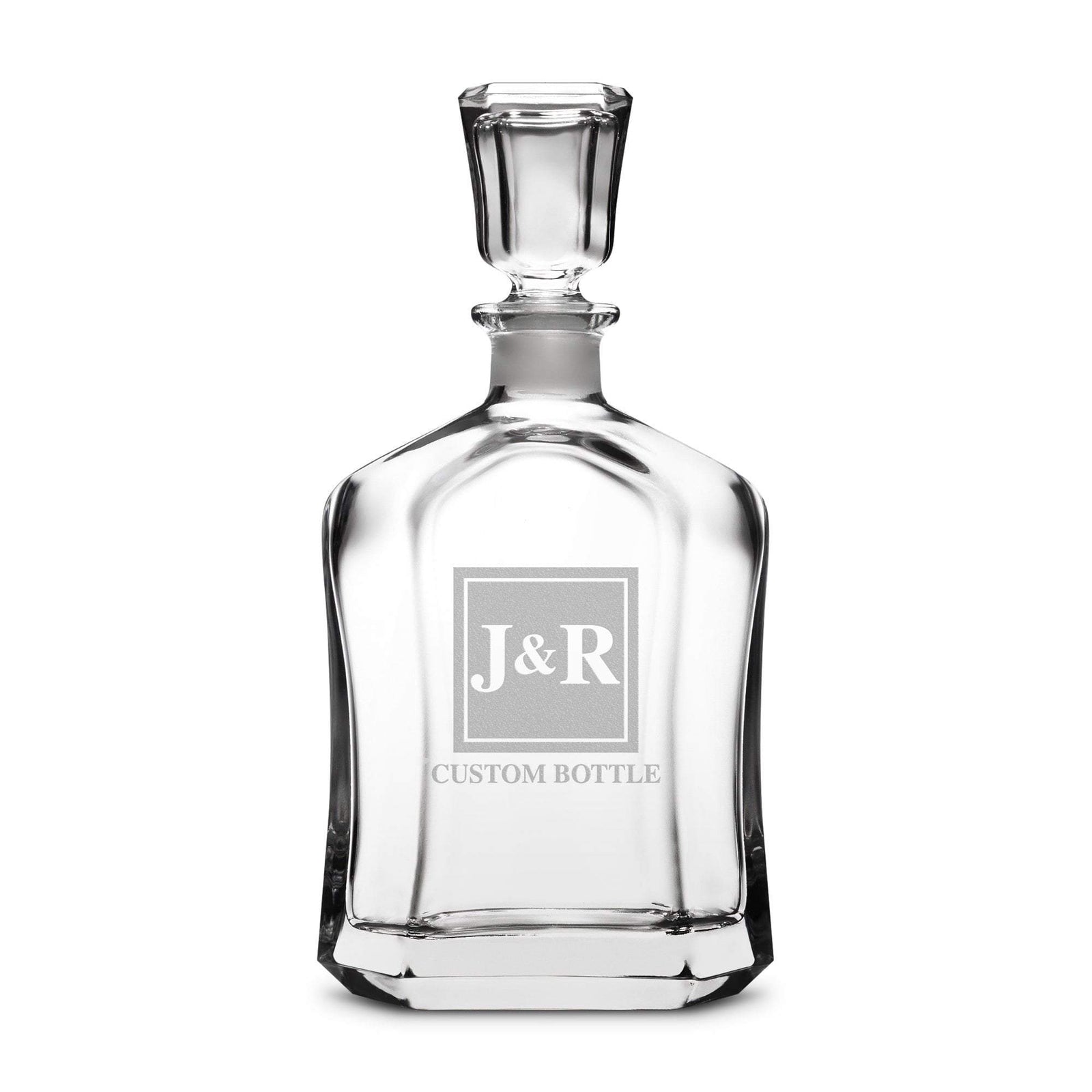 Custom Etched Refillable Capital Decanter, 750mL Integrity Bottles