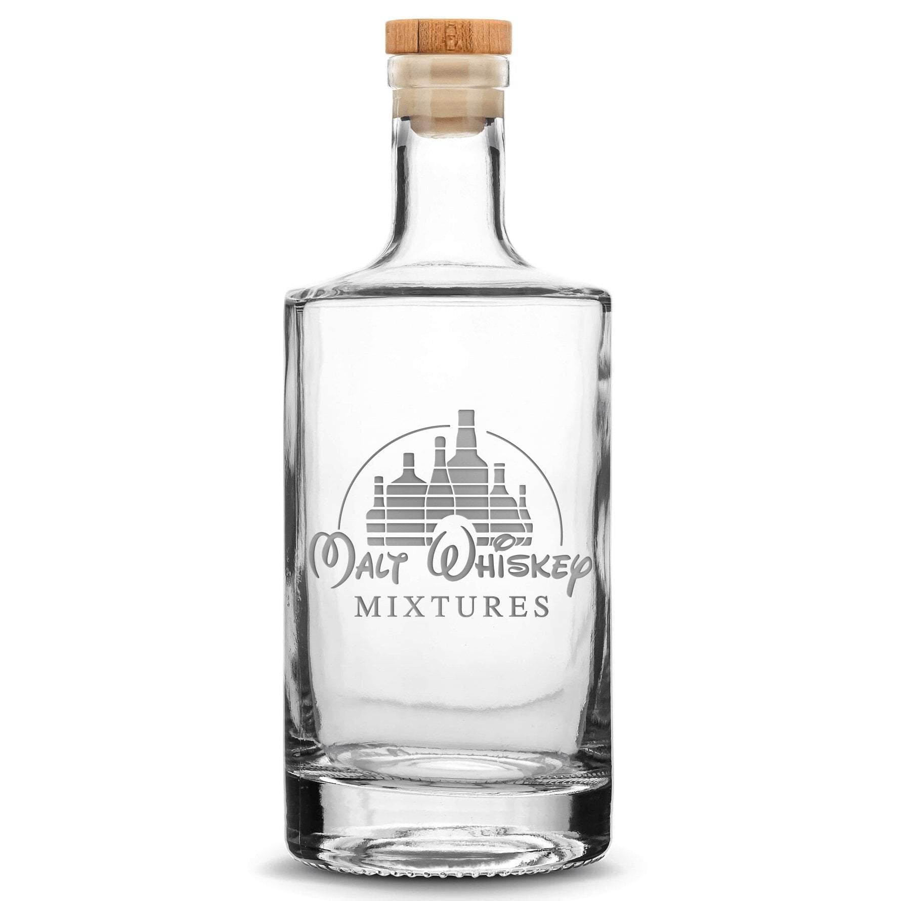 Deep Etch (no color) Premium Refillable Jersey Bottle, Malt Whiskey Mixtures, 750mL by Integrity Bottles