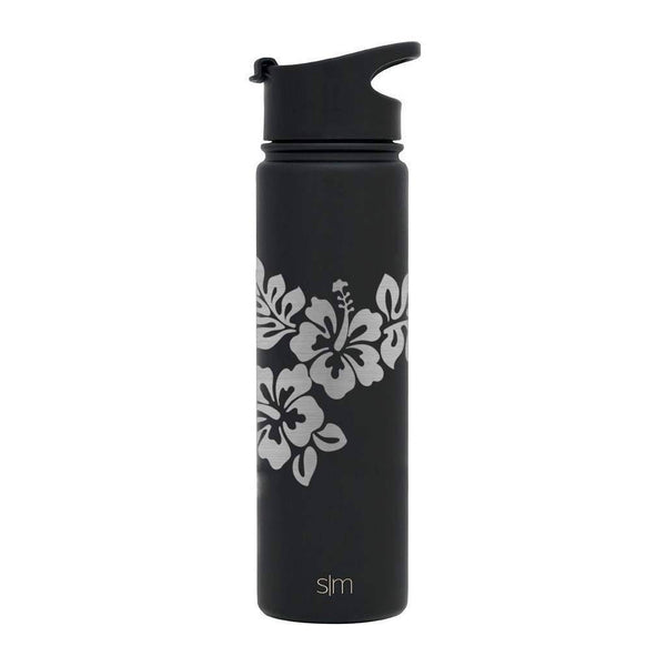 Premium Stainless Steel Water Bottle, Hibiscus Design, Extra Lid, 22oz -  Integrity Bottles