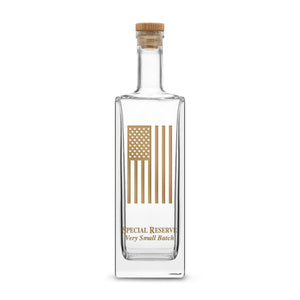 Premium Liberty Whiskey Decanter with Cork Stopper, American Flag, 750mL, Laser Etched or Hand Etched