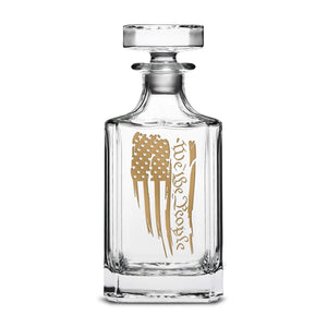 '+Gold Metallic We The People Flag Refillable Diamond Decanter, 750mL by Integrity Bottles