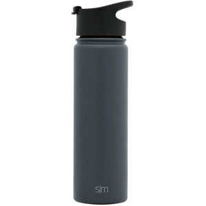 Graphite Custom Etched Simple Modern Summit Water Bottle, 22 Ounce by Integrity Bottles