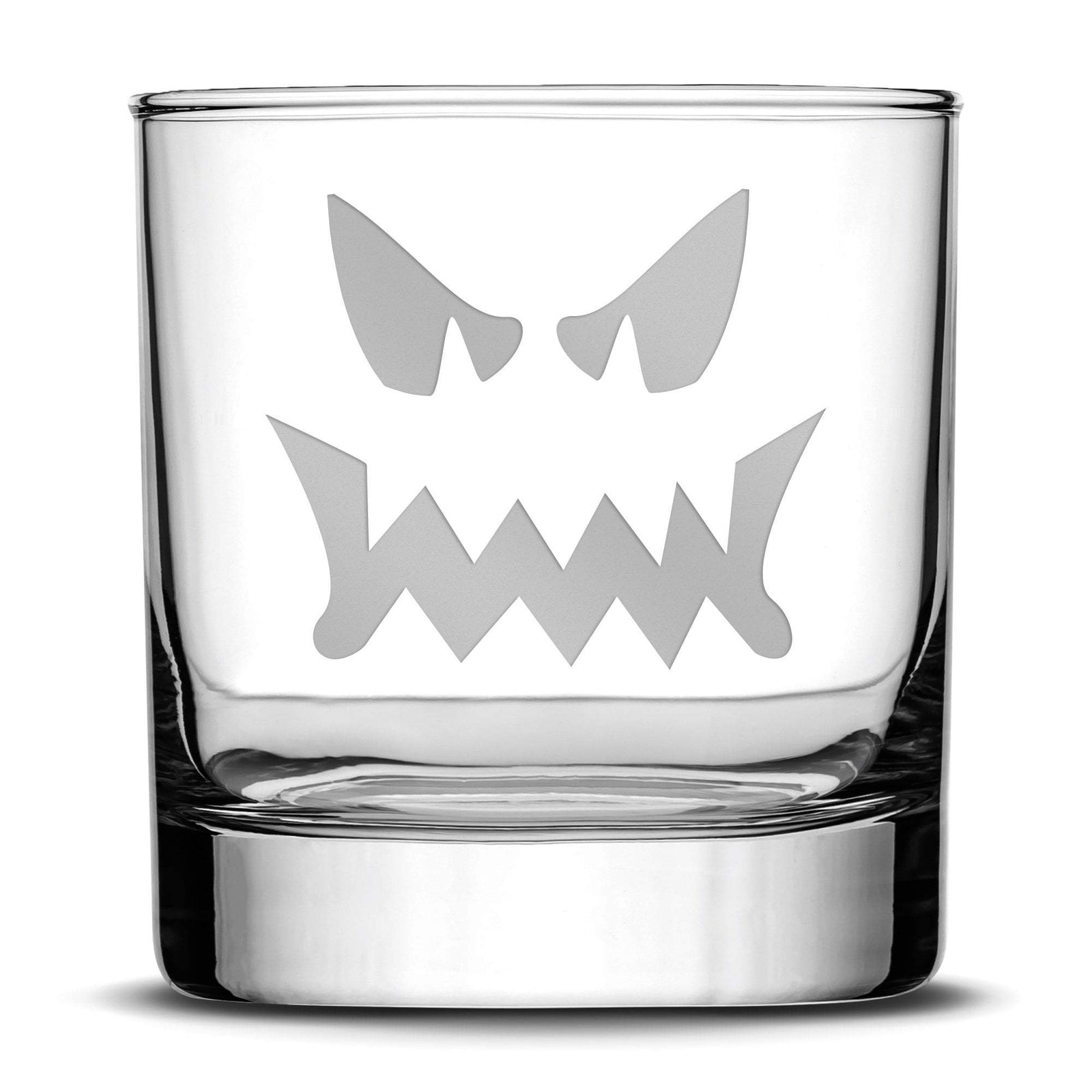 Integrity Bottles, Halloween, Jack-O Whiskey, Old-Fashioned Rocks Glass, Handmade, Laser Etched or Hand Etched, 11oz