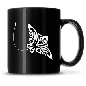 Premium Coffee Mug, Stingray Design, 12oz (Black) Integrity Bottles