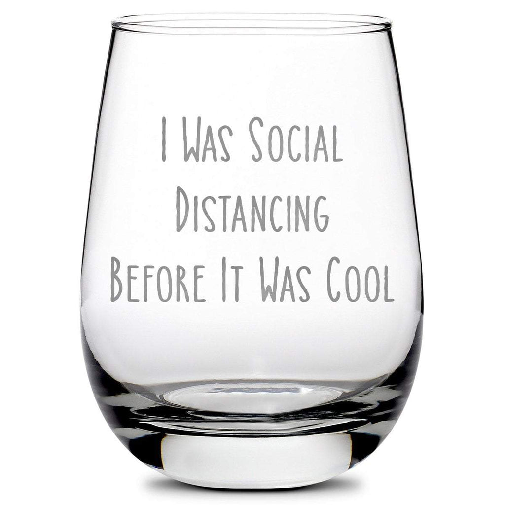 Premium Coronavirus Wine Glass - Hand-Etched Social Distancing Drinkin -  Integrity Bottles
