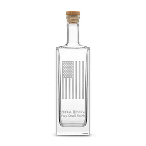 Premium Liberty Whiskey Decanter with Cork Stopper, American Flag, 750mL, Laser Etched or Hand Etched