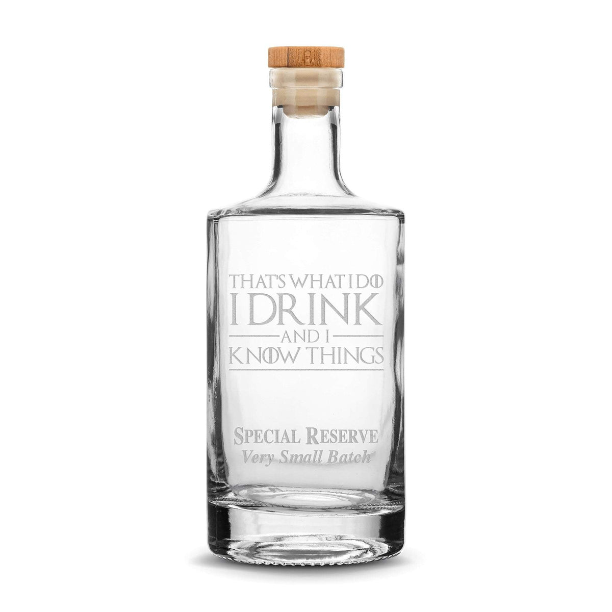 Premium Refillable Jersey Bottle, Game of Thrones, I Drink and I Know Things, 750mL Integrity Bottles