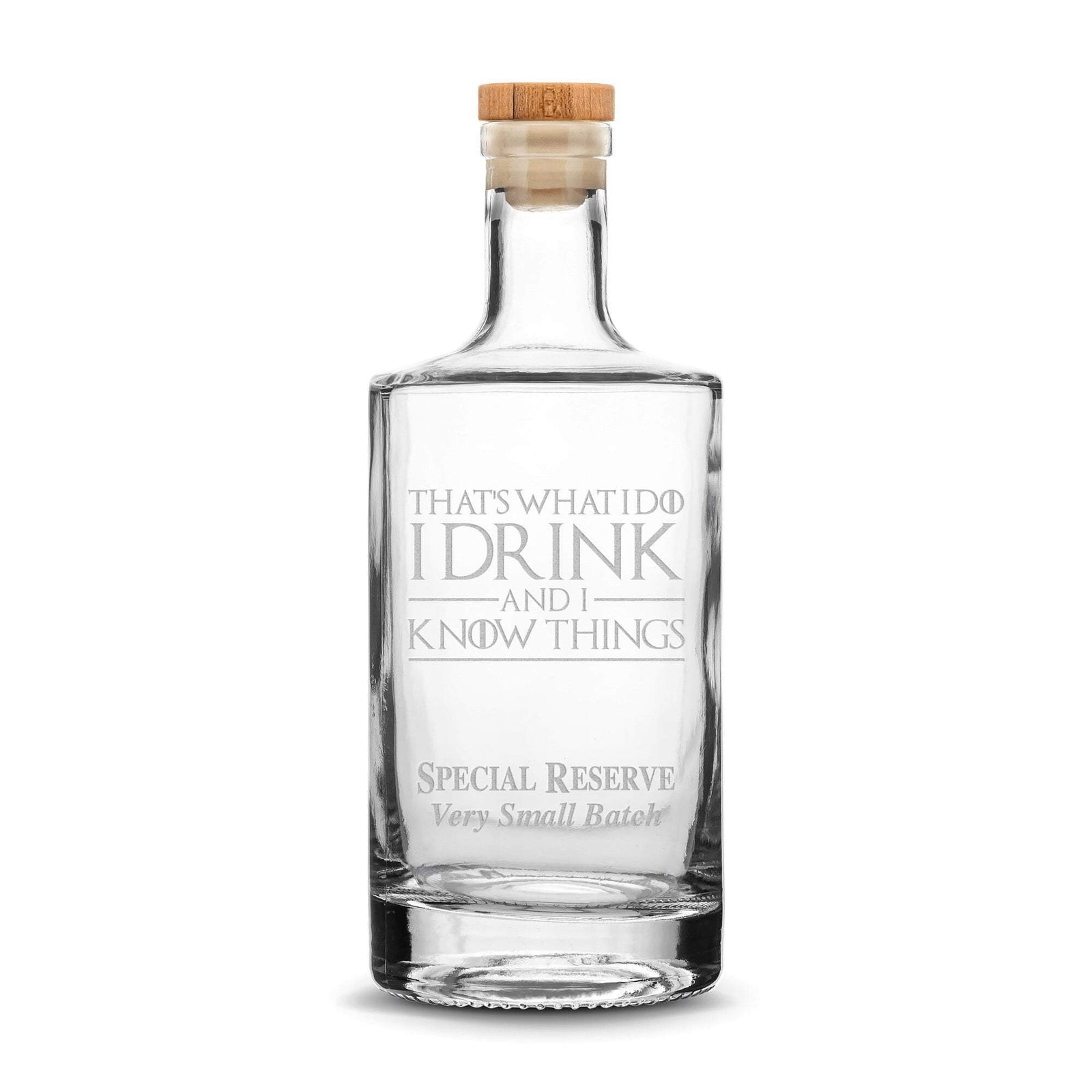 Premium Refillable Jersey Bottle, Game of Thrones, I Drink and I Know Things, 750mL Integrity Bottles