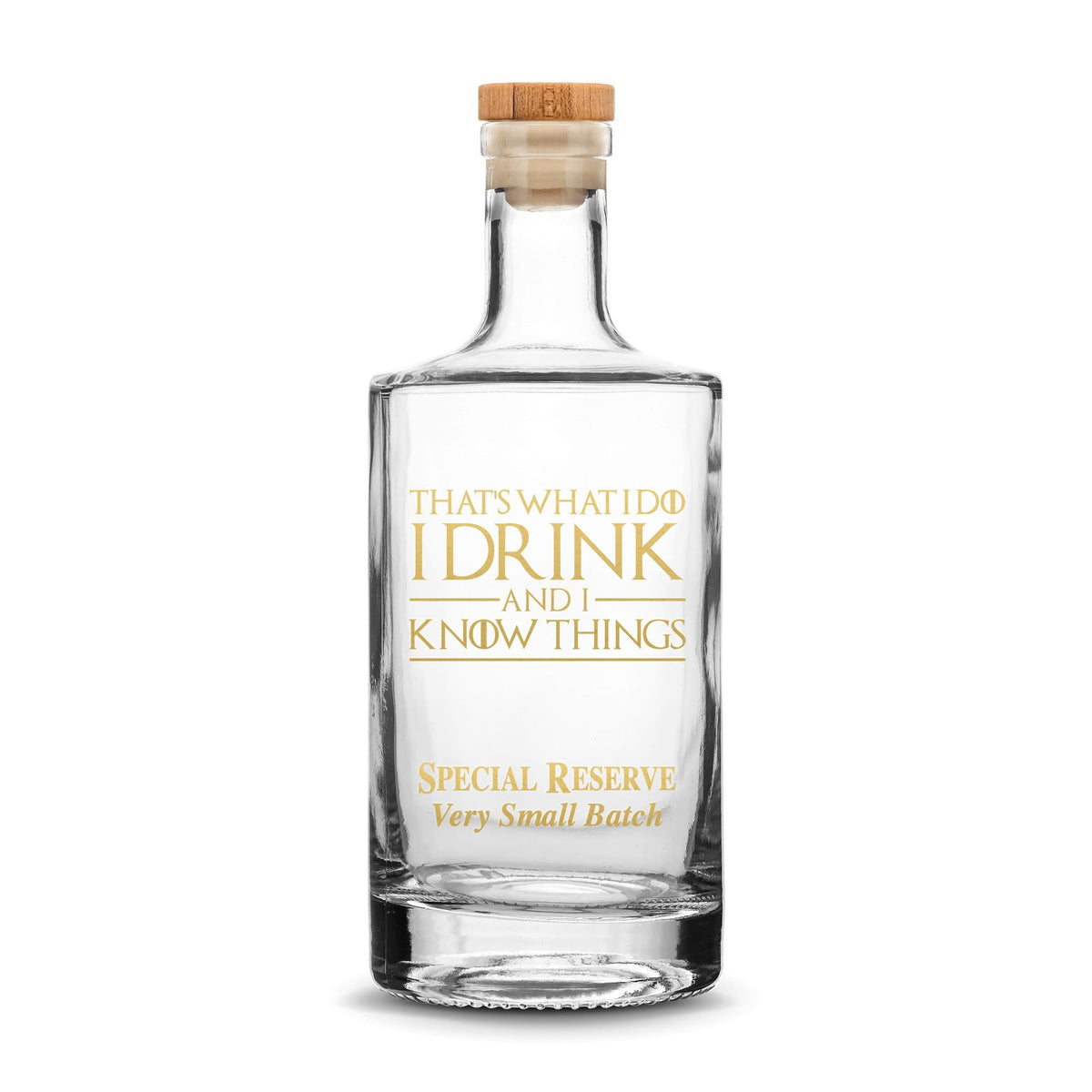 Premium Refillable Jersey Bottle, Game of Thrones, I Drink and I Know Things, 750mL Integrity Bottles
