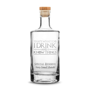 Premium Refillable Jersey Bottle, Game of Thrones, I Drink and I Know Things, 750mL Integrity Bottles