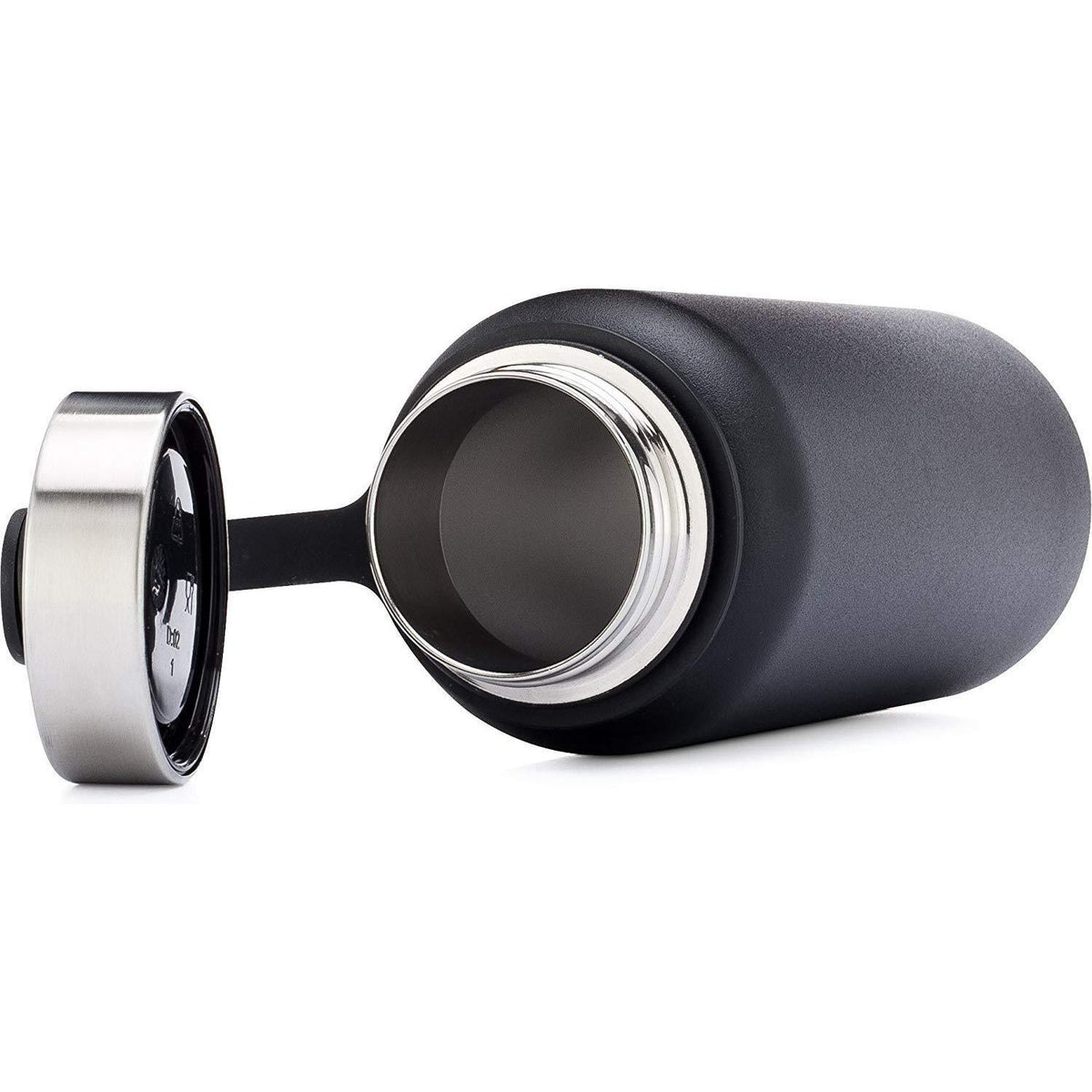 Premium Stainless Steel Water Bottle, Spark Joy Design, Extra Lid, 40oz (Midnight Black) Integrity Bottles