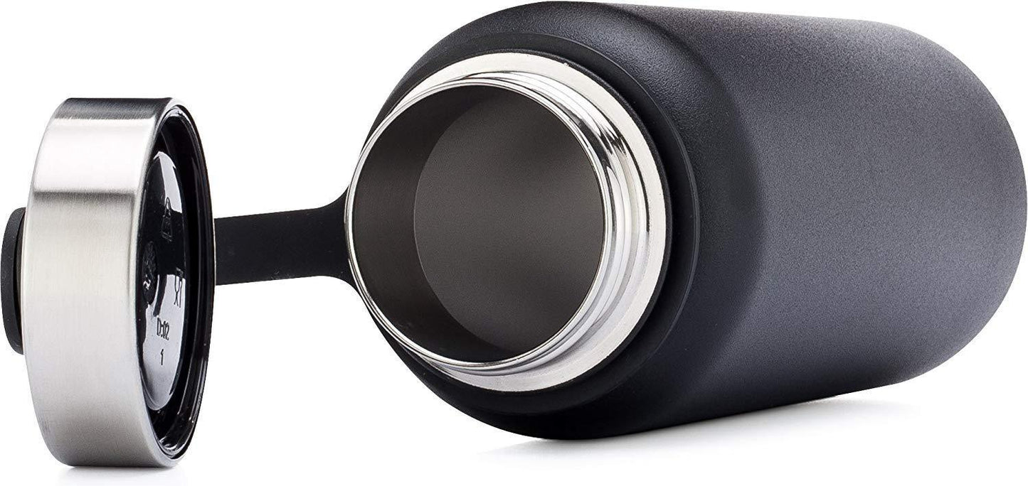  Premium Water Bottle, Live Love Lift Design, Extra Lid, Wide Mouth, Stainless Steel, Vacuum Insulated, Double Walled, Hot and Cold, 40 Ounce, Etched with Honor by Integrity Bottles (Midnight Black) by Integrity Bottles