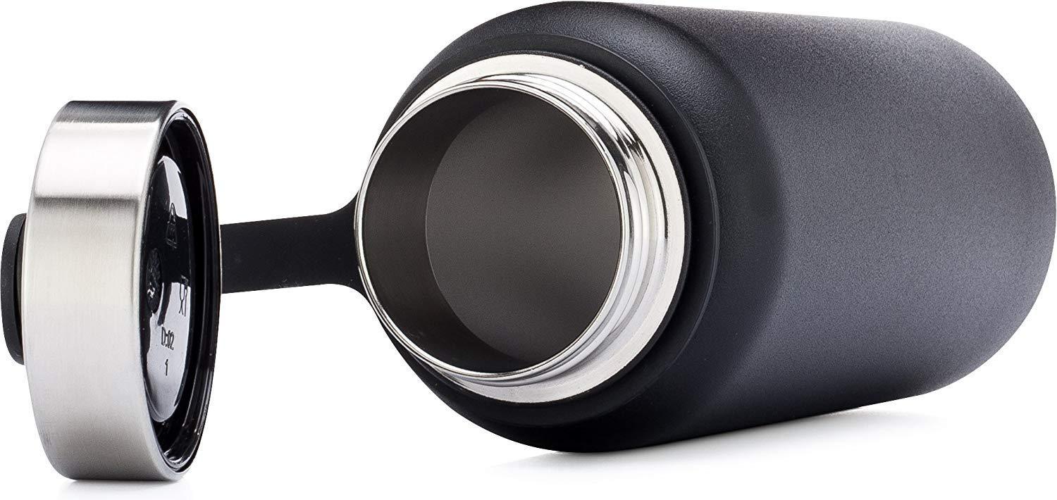  Premium Water Bottle, Live Love Lift Design, Extra Lid, Wide Mouth, Stainless Steel, Vacuum Insulated, Double Walled, Hot and Cold, 40 Ounce, Etched with Honor by Integrity Bottles (Midnight Black) by Integrity Bottles