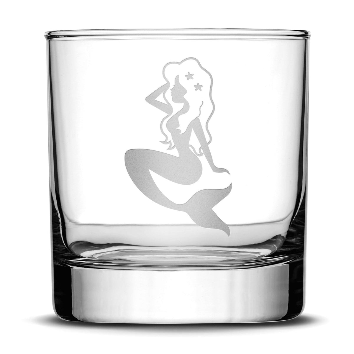 Premium Whiskey Glass, Mermaid Design, 10oz Integrity Bottles