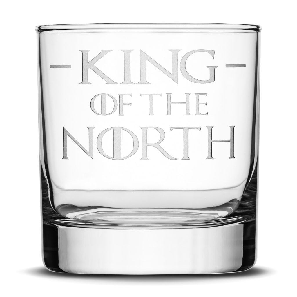Premium Whiskey Glasses, Game of Thrones, I Drink and I Know Things, Mother of Dragons, King in the North, Hold the Door (Set of 4) Integrity Bottles