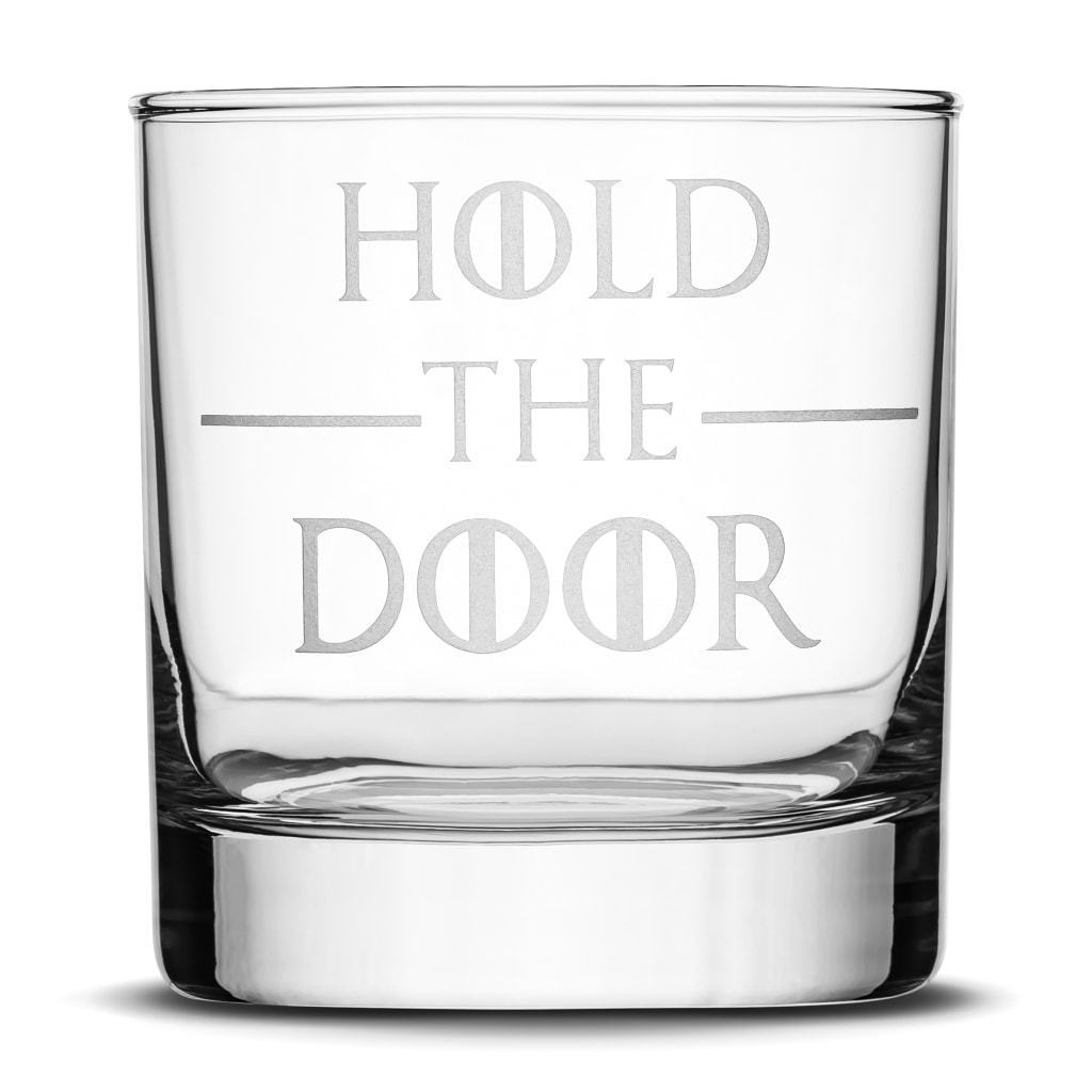 Premium Whiskey Glasses, Game of Thrones, I Drink and I Know Things, Mother of Dragons, King in the North, Hold the Door (Set of 4) Integrity Bottles