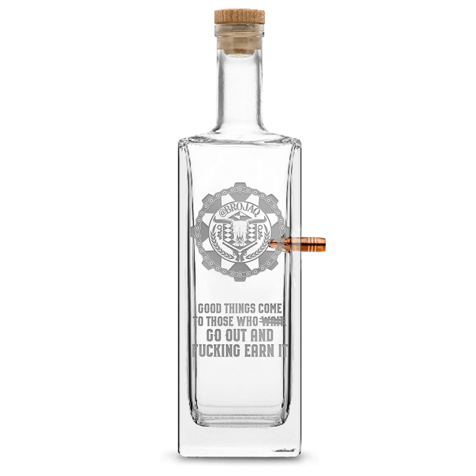 Premium .50 Cal BMG Bullet Bottle, Liberty Whiskey Decanter, Brojaq Sp ...