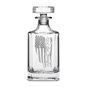 '+Silver Metallic We The People Flag Refillable Diamond Decanter, 750mL by Integrity Bottles
