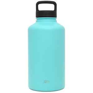 Teal Custom Etched Simple Modern Summit Water Bottle, 64 Ounce by Integrity Bottles