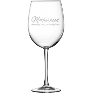 Tulip Wine Glass with Mother's Day Quote, Hand Etched by Integrity Bottles