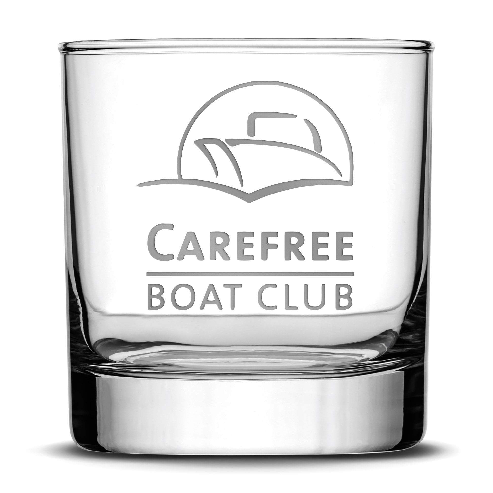 Whiskey Glass, Carefree Boat Club, 11oz by Integrity Bottles
