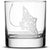 Whiskey Glass with Tribal Stingray, Deep Etched by Integrity Bottles