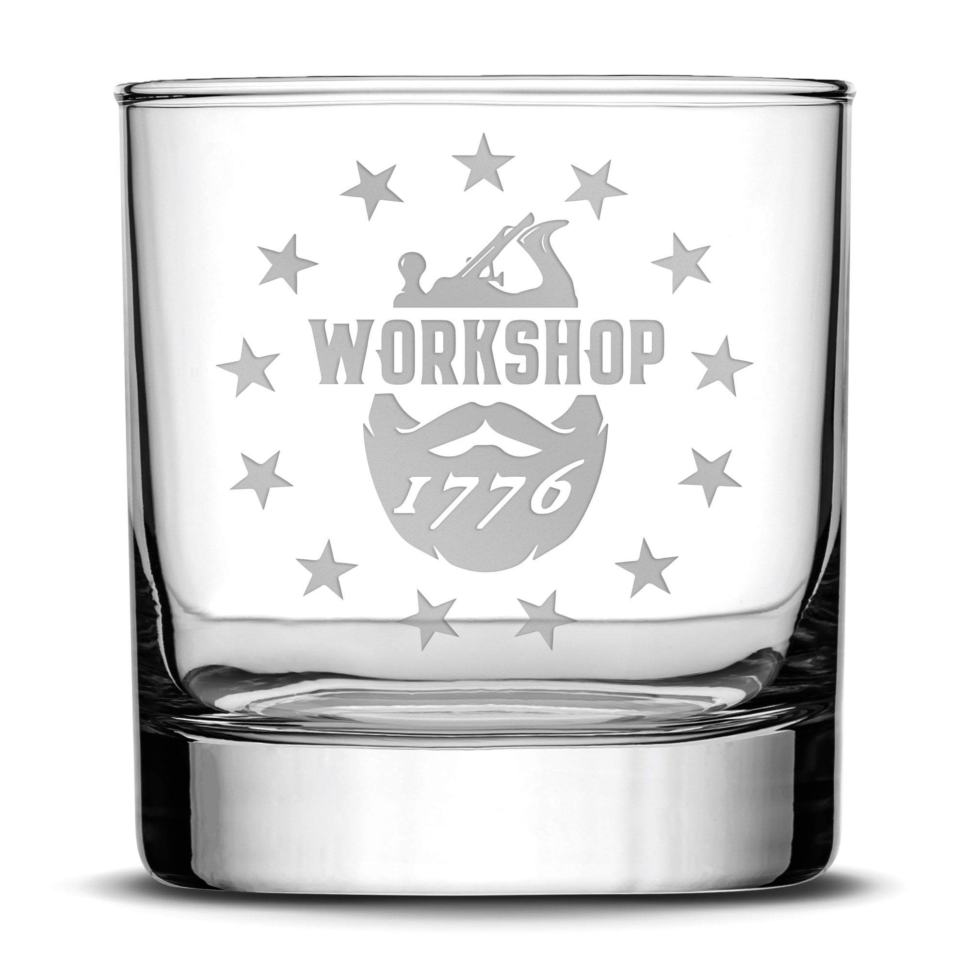Workshop 1776 Whiskey Rocks Glass, 11oz, Laser Etched or Hand Etched